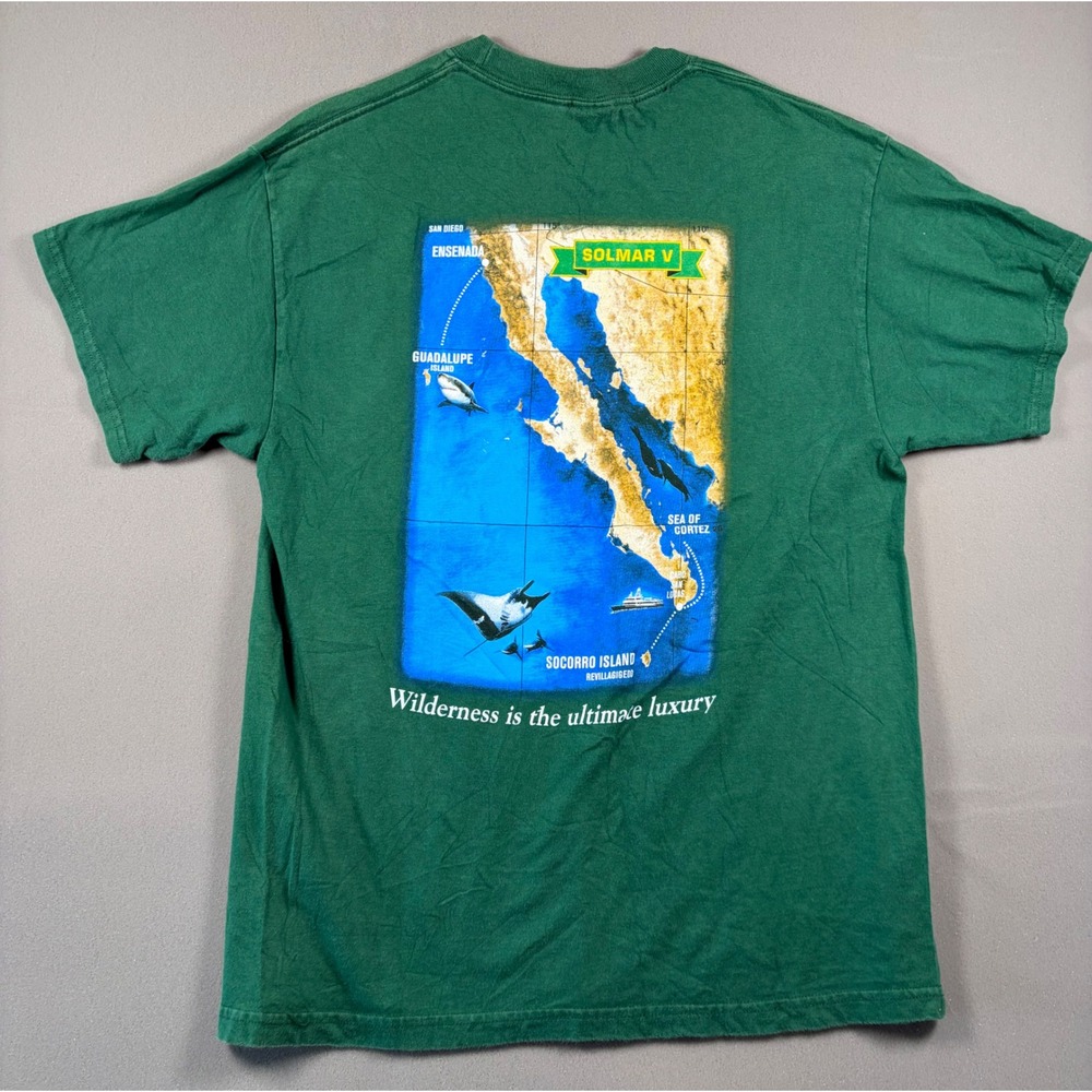 Vintage Hanes Beefy-T Solmar V Cabo San Lucas Mexico Scuba Graphic T-Shirt Green
